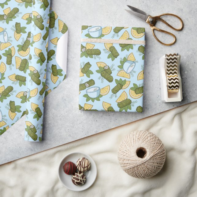 Papel De Presente Papel de empacotamento do padrão Dolmadakia (Artesanato)