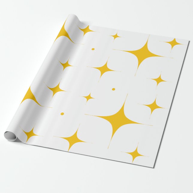 Papel De Presente Papel de empacotamento em estrela do Ouro com bril (Desenrolado)