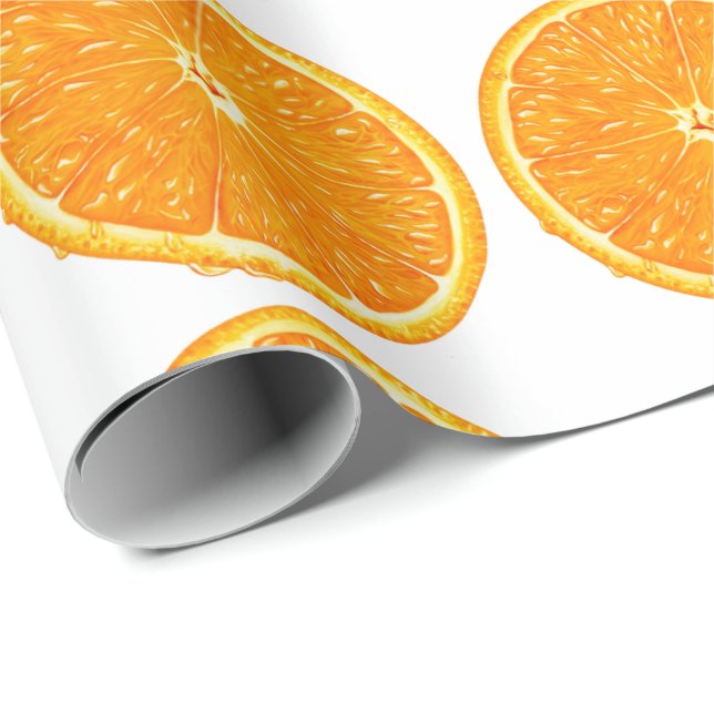 Papel De Presente Papel de empacotamento - Fatia Laranja (Ponta do rolo)