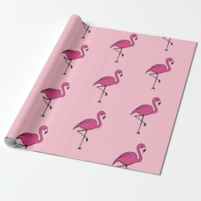 Papel De Presente Papel de empacotamento Flamingo Brilhante Rosa Bri (Desenrolado)