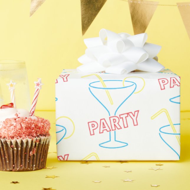 Papel De Presente Papel de empacotamento Neon Figure (Festa de aniversário)