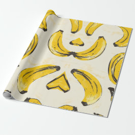 Papel De Presente Papel de empacotamento para bananas retrô