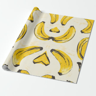 Papel De Presente Papel de empacotamento para bananas retrô