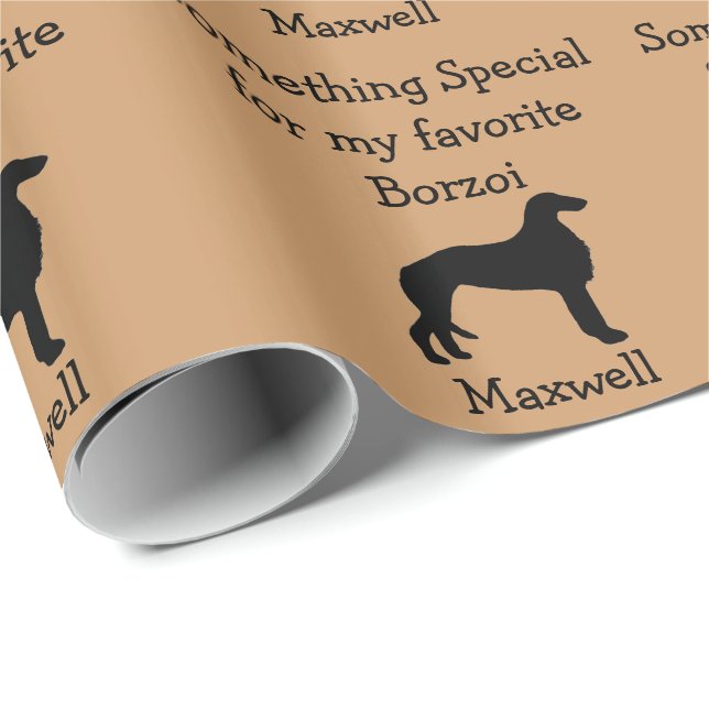 Papel De Presente Papel de empacotamento personalizado Borzoi favori (Ponta do rolo)