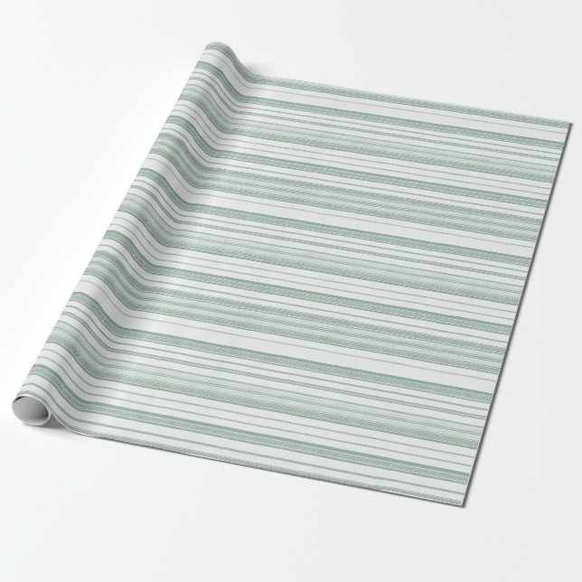 Papel De Presente Papel de enrolamento Anson Green Stripe (Desenrolado)