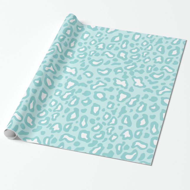 Papel De Presente Papel de enrolamento Aqua Leopardo (Desenrolado)