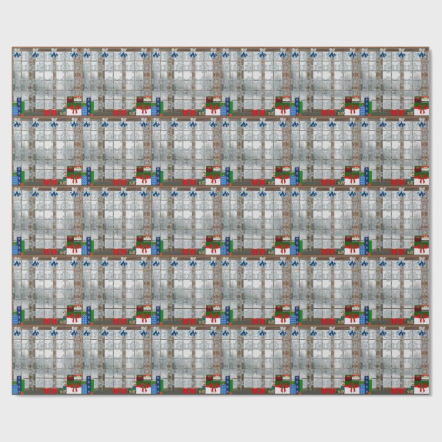 Papel De Presente Papel de enrolamento branco da magia de inverno (Aberto)