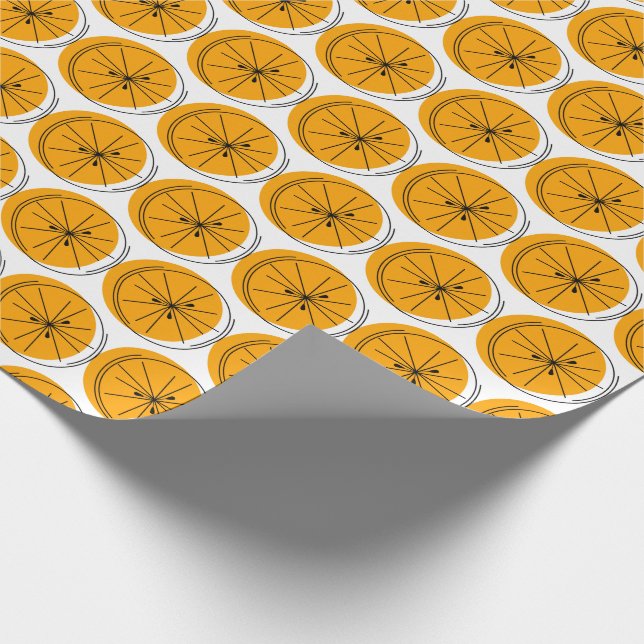 Papel De Presente Papel de enrolamento Citrus Orange (Ponta)