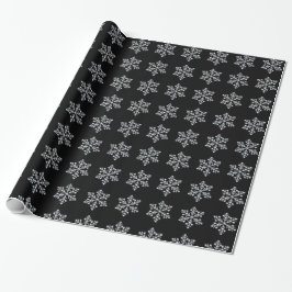 Papel De Presente Papel de enrolamento Crystal Snowflake - preto