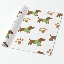 Papel De Presente Papel De Enrolamento Cute Dachshund