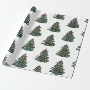 Papel De Presente Papel de enrolamento da árvore de Natal