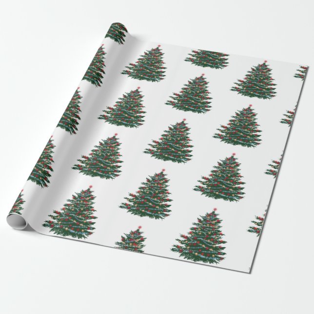 Papel De Presente Papel de enrolamento da árvore de Natal (Desenrolado)