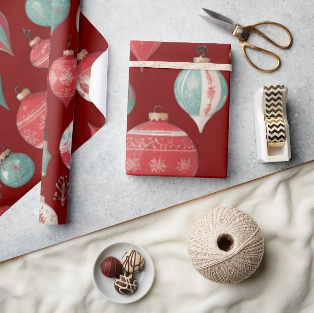 Papel De Presente Papel de enrolamento da bola de Natal (Artesanato)