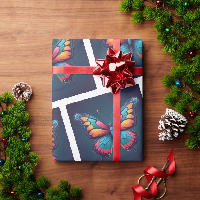 Papel De Presente Papel de enrolamento da borboleta Serene (Presente de Natal)