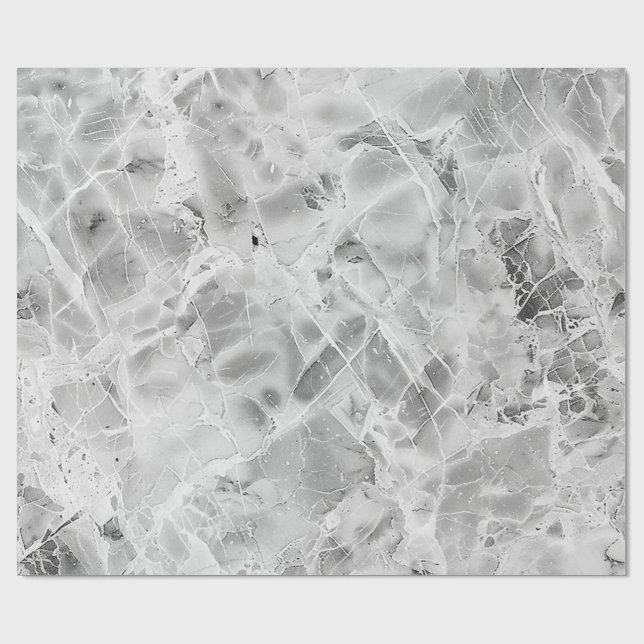 Papel De Presente Papel de enrolamento da cinza "Opulent Marble Whir (Aberto)