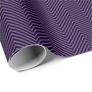 Papel De Presente Papel de enrolamento da linha Chevron - Roxo a pre