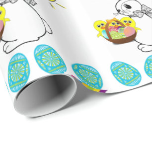 Papel De Presente Papel de enrolamento da páscoa