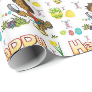 Papel De Presente Papel de enrolamento da páscoa