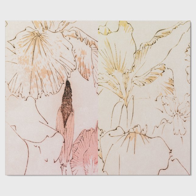 Papel De Presente Papel de enrolamento das flores do IRIS (Barra)