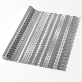 Papel De Presente Papel de enrolamento das tiras brancas de prata de