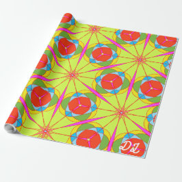 Papel De Presente Papel de enrolamento de Abstrato de padrão único