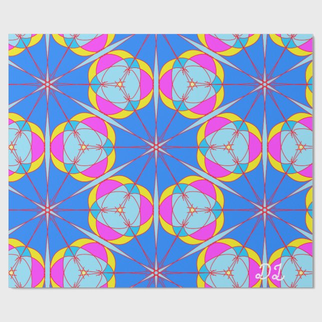 Papel De Presente Papel de enrolamento de Abstrato de padrão único (Aberto)