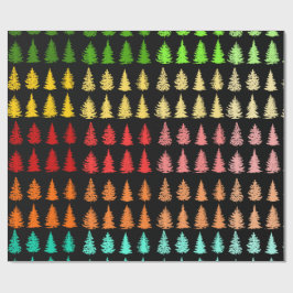 Papel De Presente Papel de enrolamento de árvores coloridas