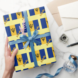 Papel De Presente Papel de enrolamento de Barbados, amarelo, pavilhã