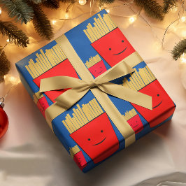 Papel De Presente Papel de enrolamento de cartoons em fries