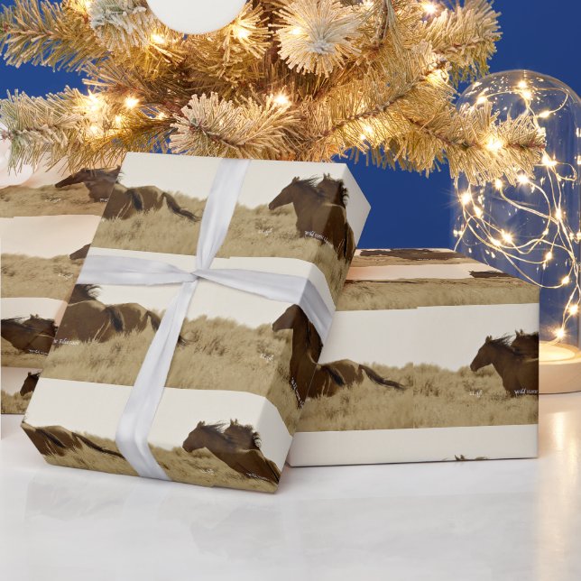 Papel De Presente Papel de enrolamento de cavalos selvagens (Feriados)