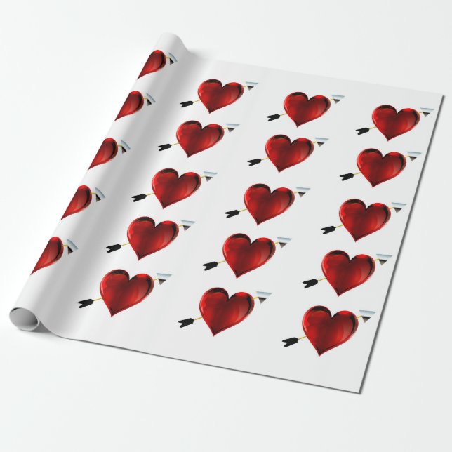 Papel De Presente Papel de Enrolamento de Corações (Desenrolado)