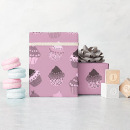 Papel De Presente Papel de enrolamento de cupcakes rosa