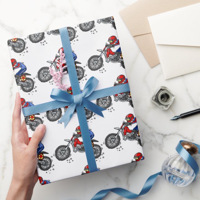 Papel De Presente Papel de enrolamento de Festas de aniversário moto (Presentear)