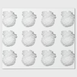 Papel De Presente Papel de enrolamento de flocos de neve brancos