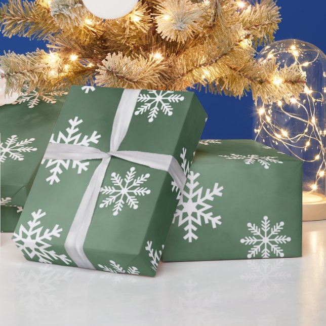 Papel De Presente Papel de enrolamento de flocos de neve de inverno (Feriados)