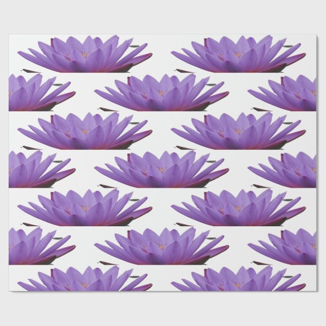 Papel De Presente Papel de enrolamento de flores em roxo (Aberto)