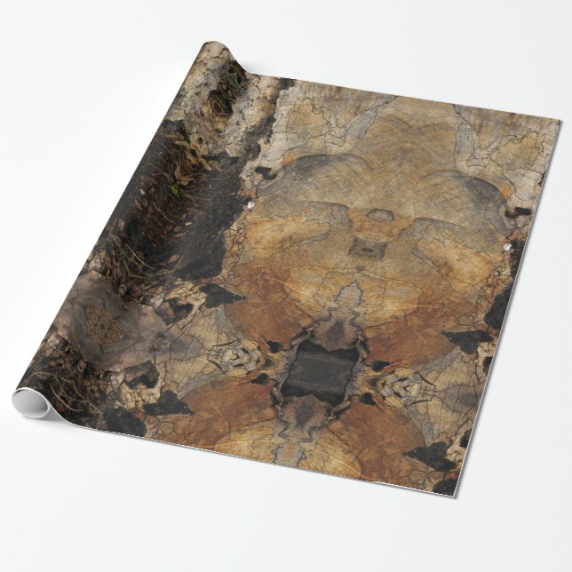 Papel De Presente Papel de enrolamento de fotos com textura de madei (Desenrolado)