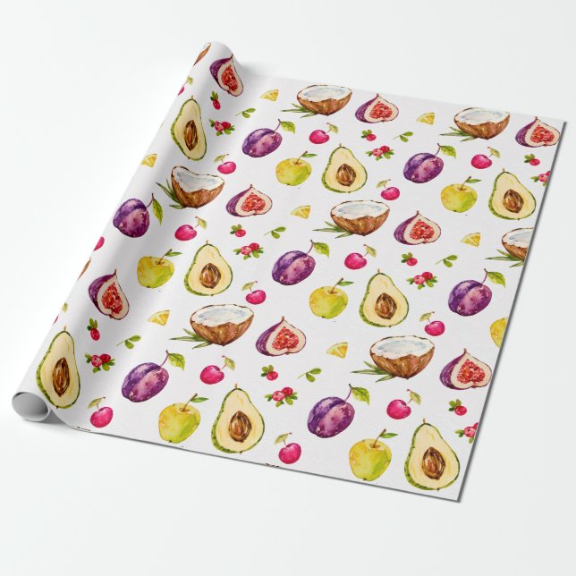 Papel De Presente Papel de enrolamento de Frutas tropical (Desenrolado)