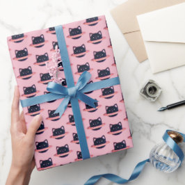 Papel De Presente Papel de enrolamento de gatos planetas