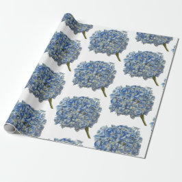 Papel De Presente Papel de enrolamento de Hydrangea azul