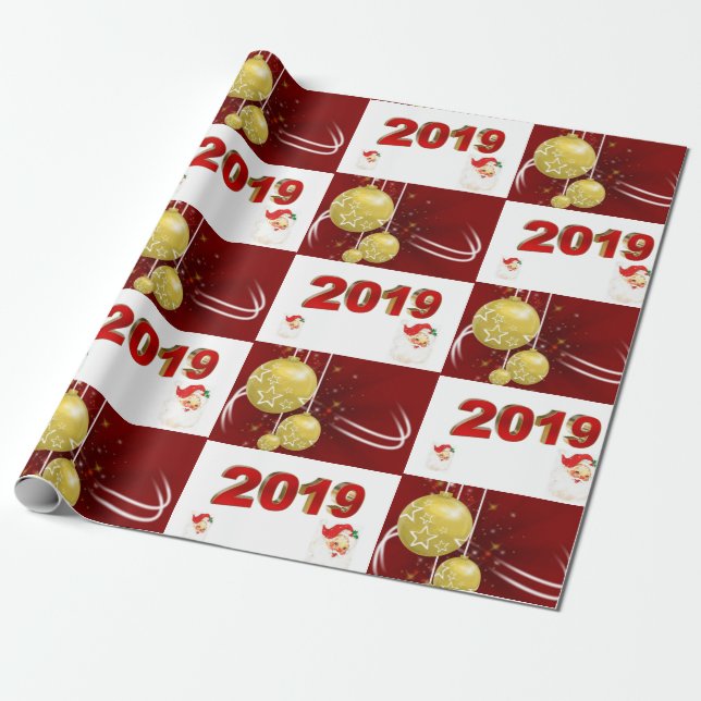 Papel De Presente Papel de enrolamento de Natal 2019 (Desenrolado)