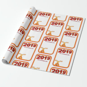 Papel De Presente Papel de enrolamento de Natal 2019