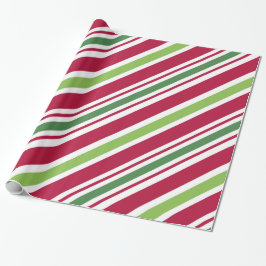 Papel De Presente Papel de enrolamento de Natal em Stripe Negrito
