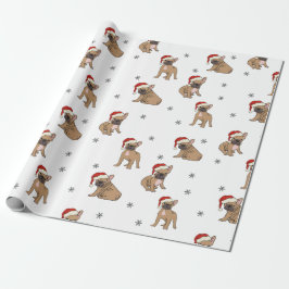 Papel De Presente Papel de enrolamento de Natal para Bulldog Francês