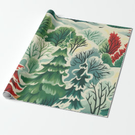 Papel De Presente Papel de enrolamento de Natal retrô de 1930