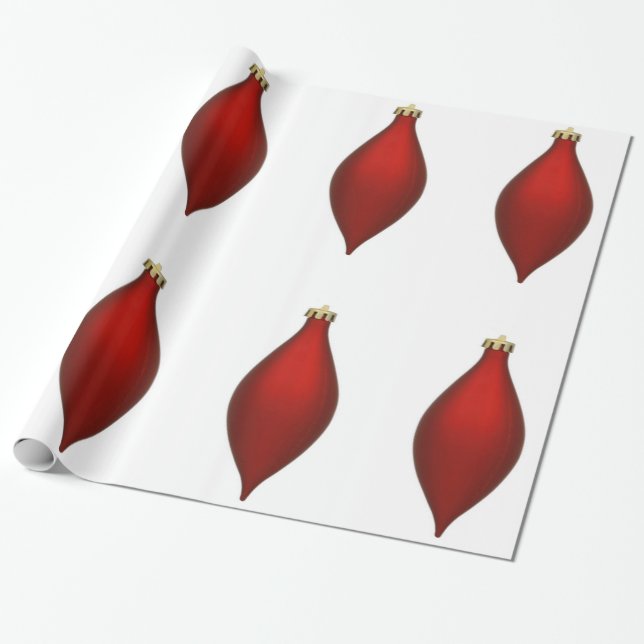 Papel De Presente Papel de enrolamento de ornamento vermelho (Desenrolado)