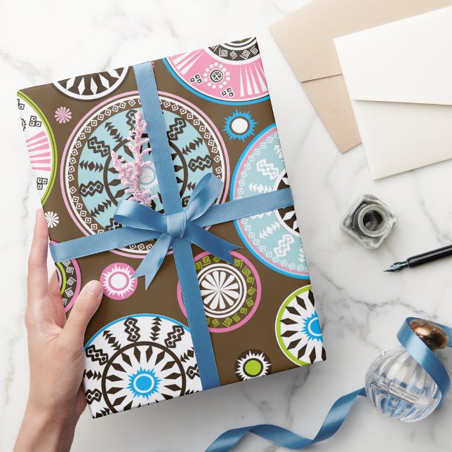 Papel De Presente Papel de enrolamento de padrão floral oriental (Criador carregado)