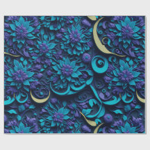 Papel de enrolamento de padrões de flores roxos e 