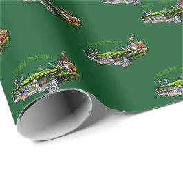 Papel De Presente Papel de enrolamento de Papais noeis afro-american