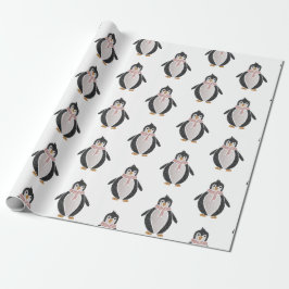 Papel De Presente Papel de enrolamento de pinguins com brilho modern